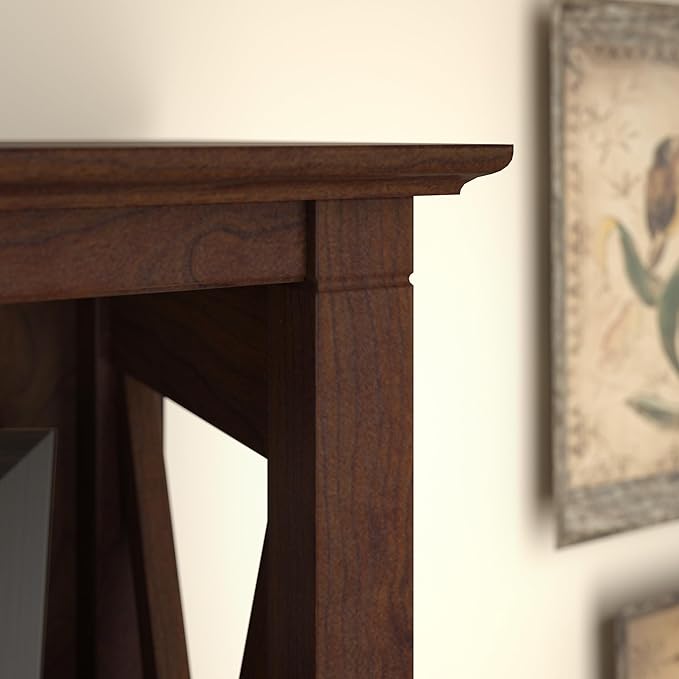 Bush Furniture Key West Tall 5 Shelf Bookcase in Bing Cherry - LeafyLoom