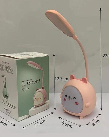 LED Desk Lamp，Mini Dog Night Light,Portable LED Table Light, Cute Foldable USB Rechargeable Reading Light Bedroom Children's Bedside Study (Pink) - LeafyLoom