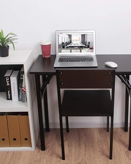 Folding Desk, 31.5 inch No Assembly Folding Desks for Small Spaces, Sturdy Foldable Computer Desk, Multi-Purpose Home Office Desks, Study Writing Desk Office Table Workstation for Home Office Outdoor - LeafyLoom