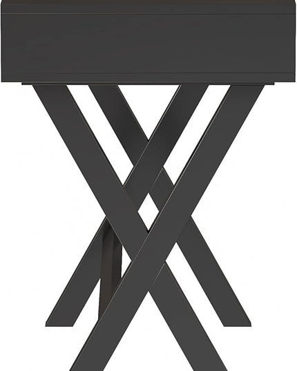 Flash Furniture Dolly Computer Desk - Black Writing Desk with Open Storage Compartments - 42" Long Home Office Desk Table for Bedroom - LeafyLoom