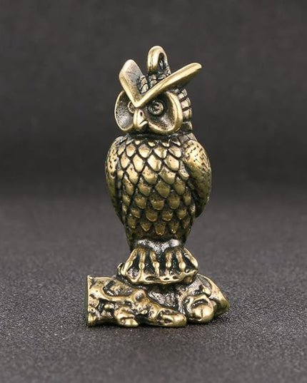 Vintage Solid Brass Owl Figurine - Adorable Desk Decor for Collectors - Perfect Home or Office Accent(Little Owl) - LeafyLoom