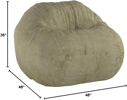 CordaRoy's Chenille Bean Bag Chair, Convertible Chair Folds from Bean Bag to Lounger, As Seen on Shark Tank, Moss - Queen Size - LeafyLoom