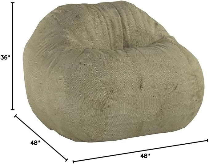 CordaRoy's Chenille Bean Bag Chair, Convertible Chair Folds from Bean Bag to Lounger, As Seen on Shark Tank, Moss - Queen Size - LeafyLoom