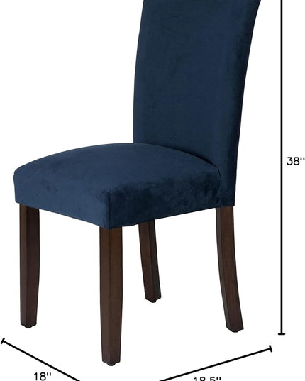 HomePop Parsons Classic Dining Room Tables and Chairs, Pack of 2, Dark Navy - LeafyLoom