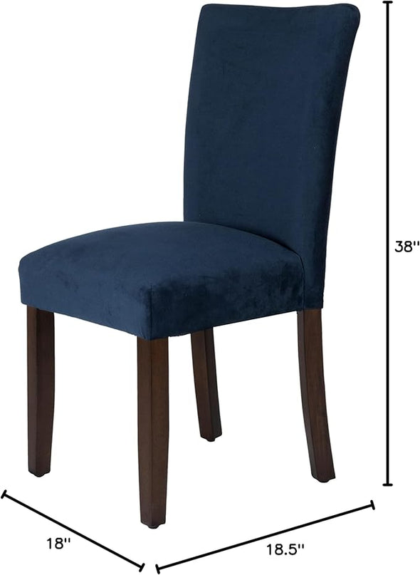 HomePop Parsons Classic Dining Room Tables and Chairs, Pack of 2, Dark Navy - LeafyLoom