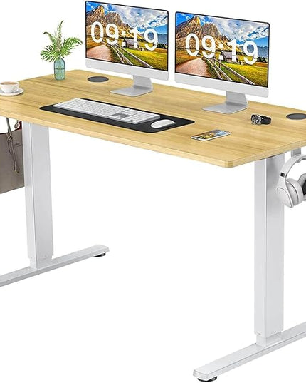 NicBex Home Office Desk 55'' x 23" Electric Height Adjustable Standing Desk Computer Desk Office Desk, Sit to Stand Ergonomic Computer Desk Adjustable Desk, Yellow - LeafyLoom