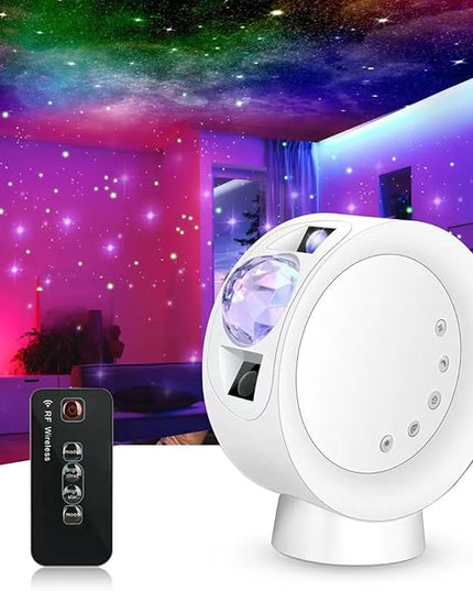 Star Projector Light, LED Night Light Colorful Starry Lamp with 9 Lighting Modes,Remote Control and Angle 300° Adjustment Galaxy Projection for Bedroom,Party,Home and Theater - LeafyLoom