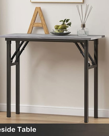 Need Small Desk 31 1/2" No Assembly Foldable Writing Table,Sturdy and Heavy Duty Folding Computer Desks for Small Space/Home Office/Dormitory AC5LB(80 * 40) - LeafyLoom