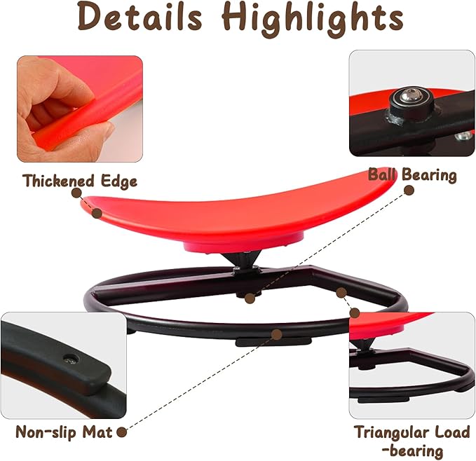 Kids Sensory Chair for Autism Kids Swivel Chair, Sensory Spin Chair Seat Improve Physical Coordination Wobble Chair for Kids Sit and Spin Relief of Motion Sickness - LeafyLoom