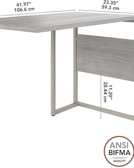 Bush Business Furniture Hybrid Desk Return/Bridge, 42W x 24D, Platinum Gray - LeafyLoom