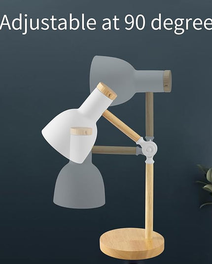 himmel Table Lamp, Adjustable Wooden Table Lamp, Children's Desk Lamp for Bedroom, Living Room, E27 Base Reading Next Lamp - LeafyLoom