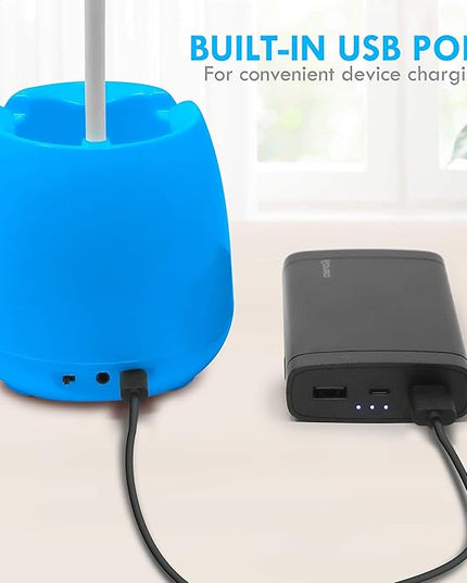 Aduro U-Light Aduro U-Light Desk Lamp Table Light with Wireless Speaker & Phone Stand Desk Organizer, Flexible Gooseneck Table Lamp - Perfect for Home Office Blue - LeafyLoom