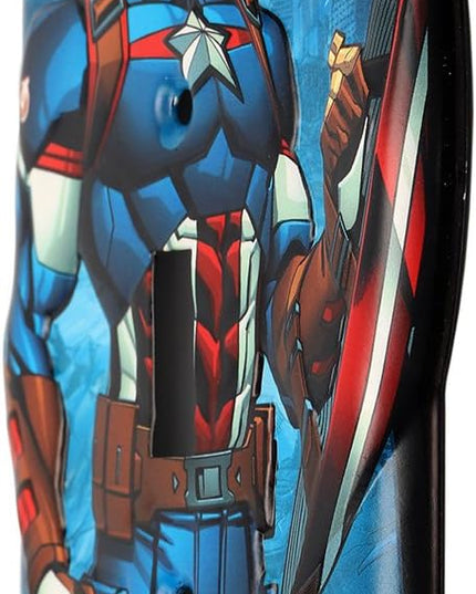 Marvel Captain America Embossed Metal Light Switch Plate - Captain America Switch Plate Decoration for Bedroom or Man Cave - LeafyLoom