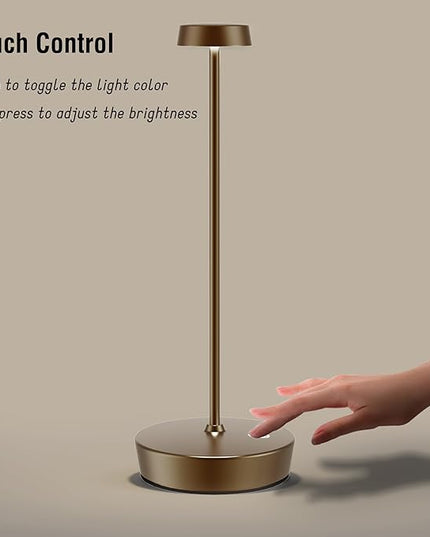 Rechargeable Table Lamp Cordless Battery Operated LED Light 5000mAh 3-level Brightness Portable Desk Lamps Waterproof Touch Control Indoor Outdoor Use for Patio Home Restaurant (2-Brown) - LeafyLoom