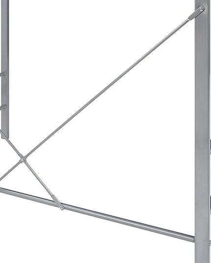 OSP Home Furnishings Zephyr Computer Desk with Keyboard Shelf and Tempered Glass Top, Black Glass and Silver Frame - LeafyLoom
