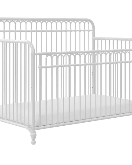 Little Seeds Ivy 3-in-1 Convertible Metal Crib, Off White - LeafyLoom