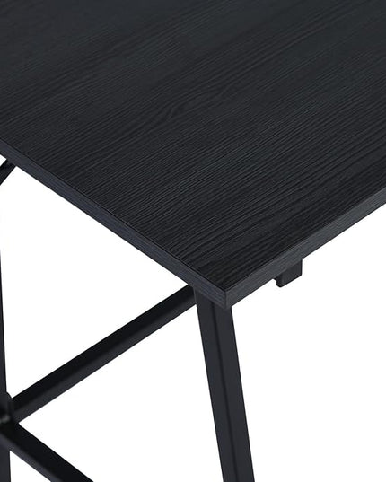 FurnitureR Home Office Computer Desk, Compact Writing Desk Study Desk with Metal Frame for Apartment, Dorm, Bedroom, Small Space (39.4 Inch, Black) - LeafyLoom
