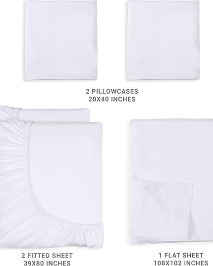 Utopia Bedding Split King Bed Sheets Set - 5 Piece Bedding - Brushed Microfiber - Shrinkage and Fade Resistant - Easy Care (Split King, White) - LeafyLoom