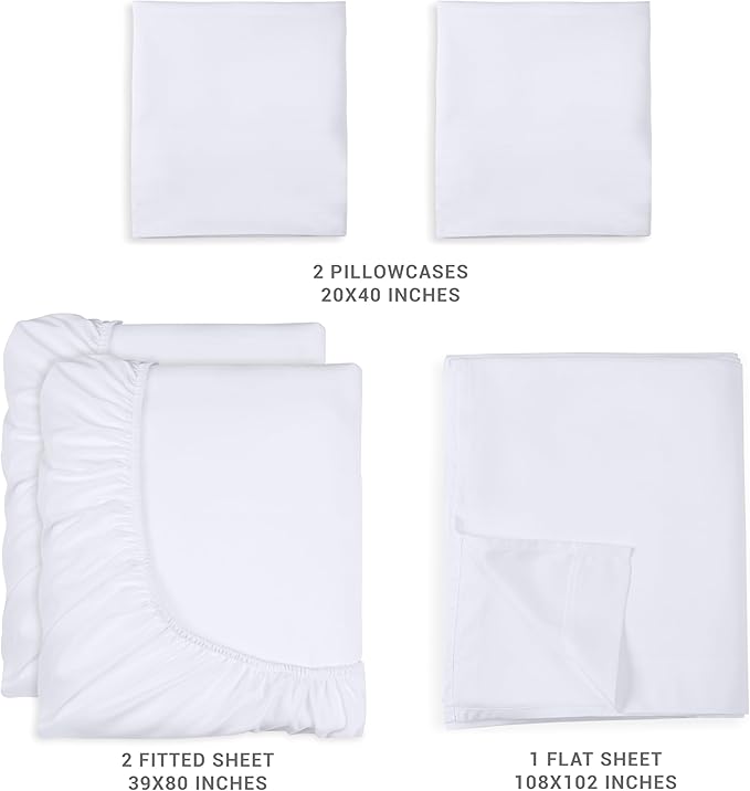 Utopia Bedding Split King Bed Sheets Set - 5 Piece Bedding - Brushed Microfiber - Shrinkage and Fade Resistant - Easy Care (Split King, White) - LeafyLoom