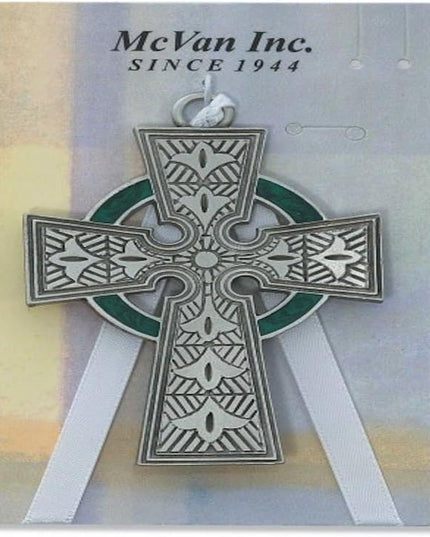 Pewter Celtic Crib Cross (McVan 147-44) - Carded - LeafyLoom