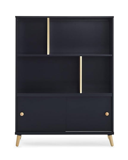 Delta Children Essex Bookcase - Greenguard Gold Certified, Black/Natural - LeafyLoom
