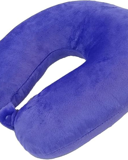 Adult Cozy Soft Microfiber Neck Pillow, Compact, Perfect for Plane or Car Travel, Purple - LeafyLoom