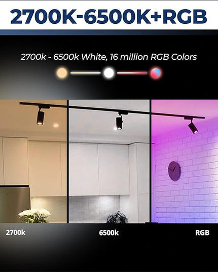 GU10 Smart Light Bulbs 50W Equivalent, 38°Beam Angle, Smart Bulb Compatible with Alexa/Google Assistant/Smart Life, 5W 420LM, RGBCW Spotlight Track Light, 2.4GHz WiFi, ETL Listed, 4PCS Lightinginside