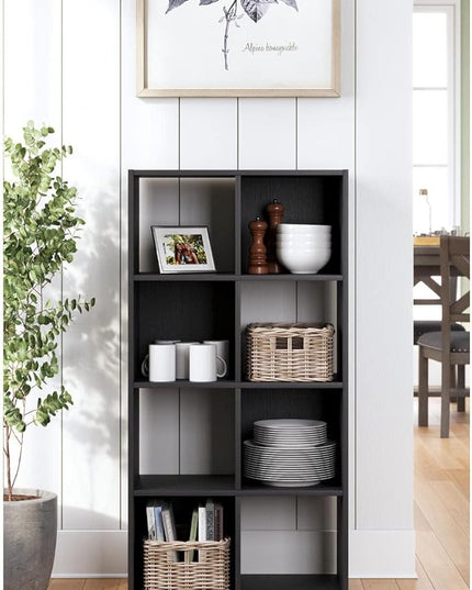 Signature Design by Ashley Langdrew 8 Cube Storage Organizer or Bookcase, Black - LeafyLoom