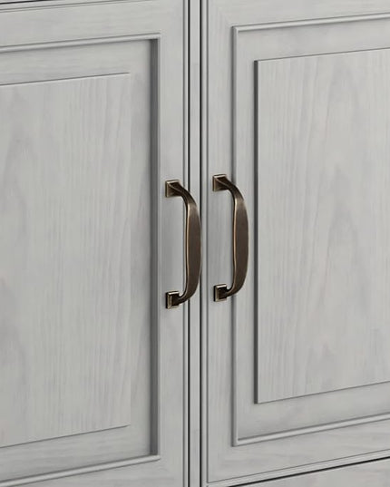 SIMPLIHOME Connaught Solid Wood 40 inch Wide Traditional Entryway Storage Cabinet in Fog Grey for The Living Room, Entryway and Family Room - LeafyLoom