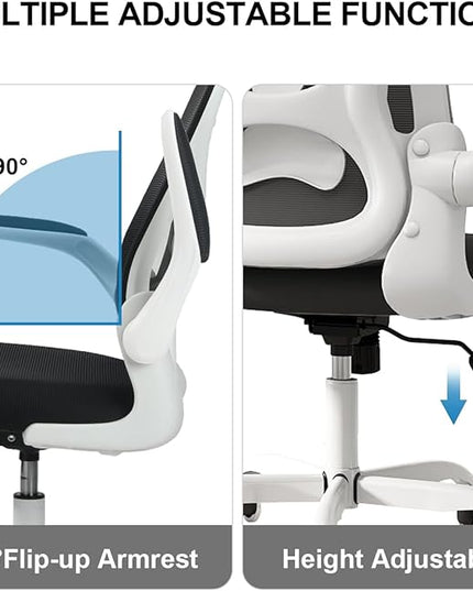 Sytas Home Office Chair Ergonomic, Mesh Desk Chair Lumbar Support, Ergonomic Computer Chair Adjustable Armrest - LeafyLoom