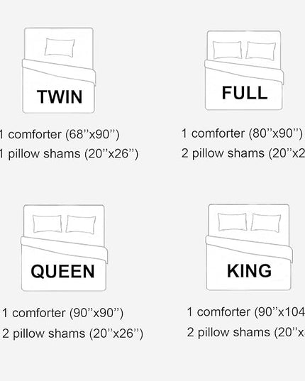 ETDIFFE Black Comforter Set Queen Size, 3 Piece Aesthetic Modern Gothic Bedding Set - Soft & Lightweight All Season Microfiber Down Alternative Bed Comforter with 2 Pillow Shams for Women Men - LeafyLoom