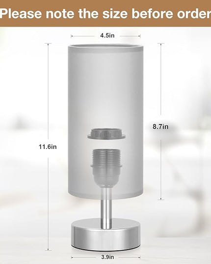 Small Table Lamp for Bedroom - Bedside Lamps for Night Stands, Minimalist Nightstand Light Lamp, Desk Lamps for Reading Room, Kids Room, Living Room, Office, Dorm - LeafyLoom