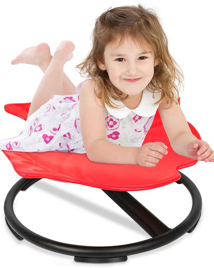 Autism Kids Swivel Chair, Spinning Chair, Sit and Spin Spinning Stool for Child Aged 3+, Red Sensory Toys Wobble Chair Training Child's Body Coordination Ability Relieve Motion Sickness Symptoms - LeafyLoom