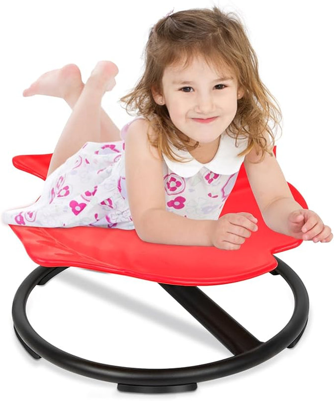 Autism Kids Swivel Chair, Spinning Chair, Sit and Spin Spinning Stool for Child Aged 3+, Red Sensory Toys Wobble Chair Training Child's Body Coordination Ability Relieve Motion Sickness Symptoms - LeafyLoom