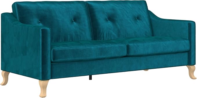 Mr. Kate Tess Sofa with Soft Pocket Coil Cushions, Small Space Living Room Furniture, Green Velvet - LeafyLoom