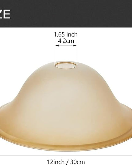Antique Glass Lamp Shade for Floor lamp, Alabaster Torchiere Lamp Shade Replacement, Floor Lamp Replacement Parts (Antique, 12'') - LeafyLoom