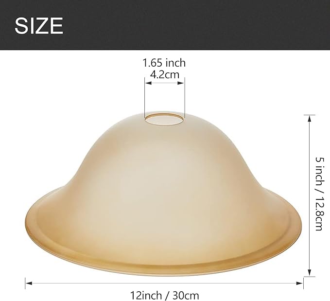 Antique Glass Lamp Shade for Floor lamp, Alabaster Torchiere Lamp Shade Replacement, Floor Lamp Replacement Parts (Antique, 12'') - LeafyLoom