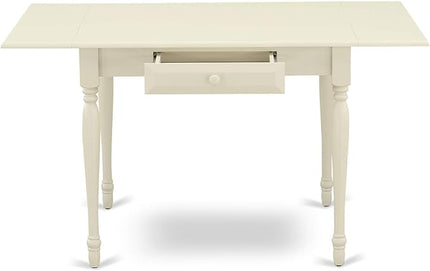 East West Furniture MZKE3-LWH-W Monza 3 Piece Kitchen Set Contains a Rectangle Table with Dropleaf and 2 Dining Room Chairs, 36x54 Inch - LeafyLoom