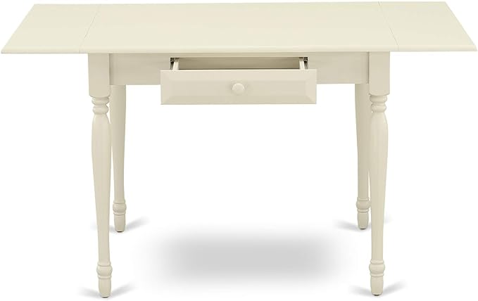 East West Furniture MZKE3-LWH-W Monza 3 Piece Kitchen Set Contains a Rectangle Table with Dropleaf and 2 Dining Room Chairs, 36x54 Inch - LeafyLoom