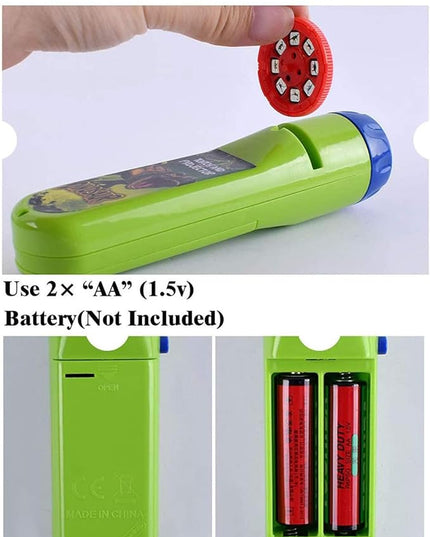 Georgie Porgy Children Projector Toys Educational Science Set Wall Ceiling Tent Torch Flashlight for Kids Gifts for Boys Girls (Dinosaur) - LeafyLoom
