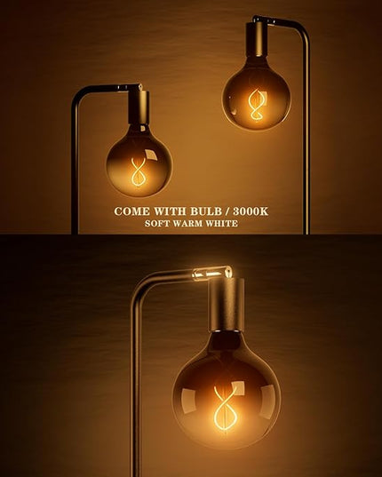 Modern Floor Lamps with Light Bulb, Industrial Floor Lamp for Living Room 5" Light Bulb 69" Tall Bright Warm White Standing Lamp, E26 Socket, On/Off Foot Switch for Office Bedroom - LeafyLoom