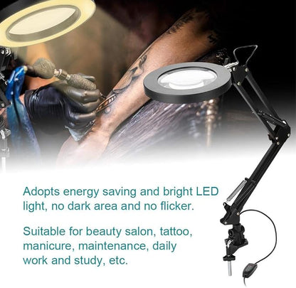 LED Magnifying Lamp with Clamp, 5X Magnifier Glass Light Lens, USB Dimmable Desk lamp for Table Craft or Workbench - LeafyLoom