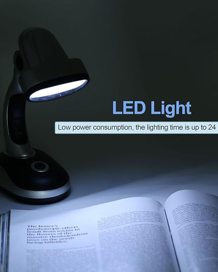 Led Desk Lamp, 12-Bulb Battery-Operated Table Light Eye Care for Reading Study Lighting - LeafyLoom