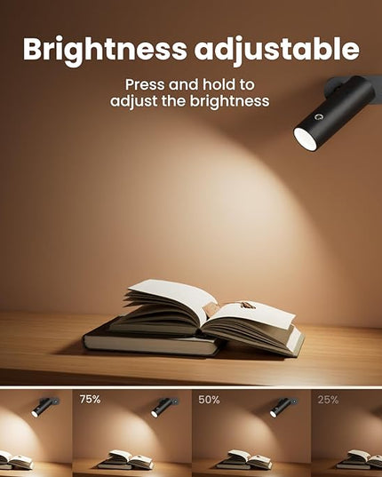 SIEPUNK Cordless Desk Lamp for Home Office, 4 in 1 Multifunctional Rechargeable Touch 3 Colour Table Lamp for Dorm Essentials, Portable Magnetic Bedside Night Desk Light, Ideal for Gifts, Black - LeafyLoom