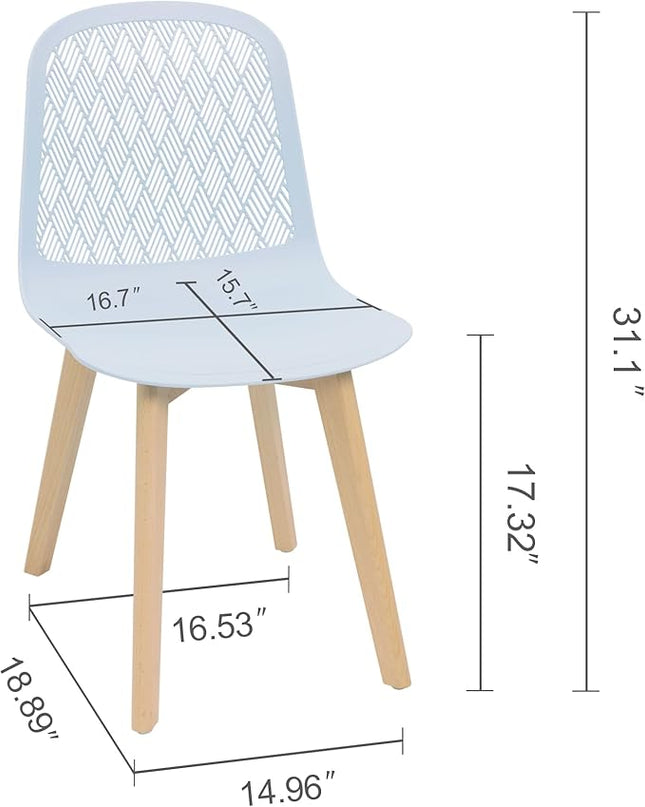 Armless Modern Chairs with Wood Legs for Living, Bedroom, Kitchen,Dining,Lounge Waiting Room, Restaurants, Cafes, Set of 4… - LeafyLoom