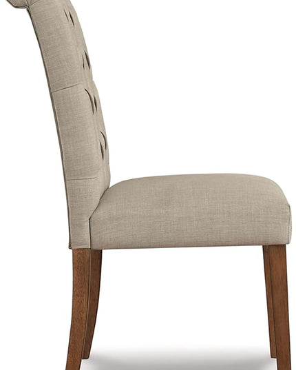 Signature Design by Ashley Harvina French Country 19" Tufted Upholstered Dining Chair, 2 Count, Beige - LeafyLoom