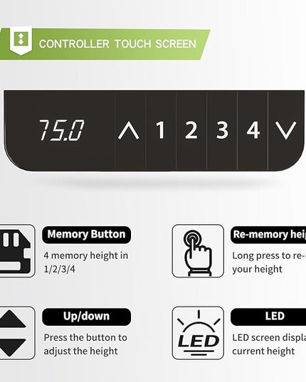 Radlove Dual Motors Height Adjustable 55 x 30'' Electric Standing Desk with Curved Design Stand Up Table 4 Memory Keys, Computer Desk with Splice Board Home Office Desk, Oak Top + White Frame - LeafyLoom