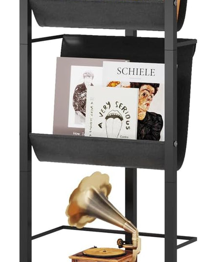 Bookshelf 5-Tier Book shelf: Tall Narrow Bookshelf Bookcase, Industrial Modern Sturdy Display Bookshelves for Small Spaces, Rustic Brown - LeafyLoom