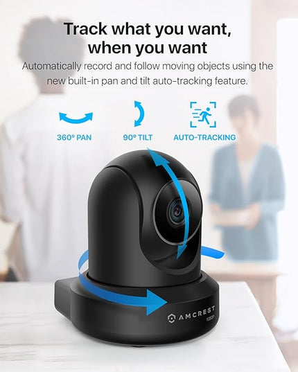 Amcrest ProHD 1080P WiFi 2MP (1920TVL) Indoor Pan/Tilt Security Wireless IP Camera IP2M-841B (Black) Amcrest