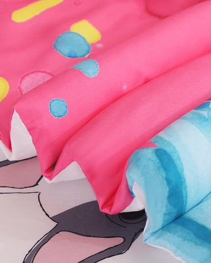 7 Piece Dog Comforter Set Full Size for Kids Cute 3D French Bulldog Dogs Bedding Bed in A Bag for Teens Boys Girls All Season Watercolor Pink Animal Themed Comforter - LeafyLoom